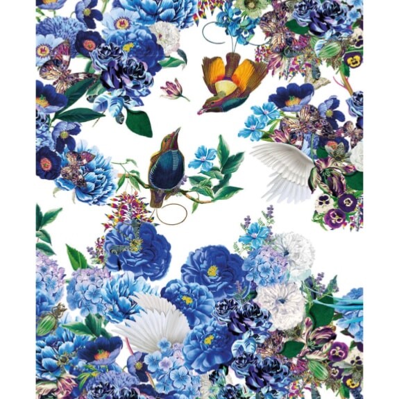 Bluebirds - Blank Art Greeting / Birthday Card - Paradise Flowers  Katrantzou
