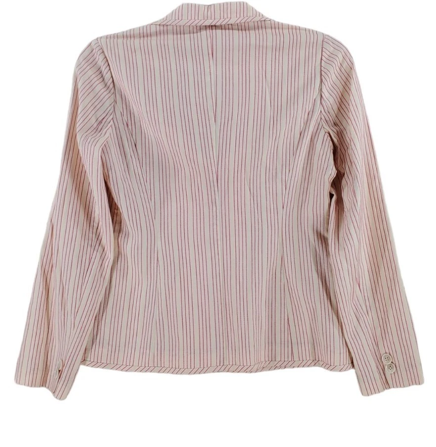 BCBG Blazer Falda Texturizada Rayas Beige Rojo Mujer M Chino 67-96 Nuevo Foto 4 de 4