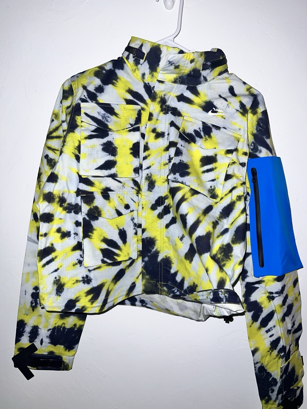 Giacca a vento OFF WHITE x Nike Lab donna tie dye NRG Volt taglia L oversize
