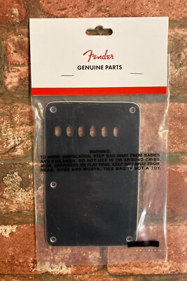 Fender Black Stratocaster Backplate, 3-Ply Strat Tremolo Cover for USA MIM Strat