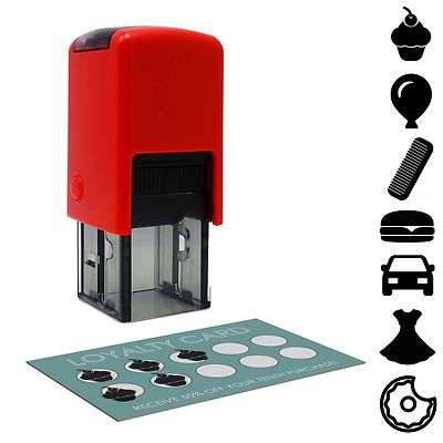 Kundenkarte selbstfärbende Stempel verschiedene Bilder und Designs Post am selben Tag