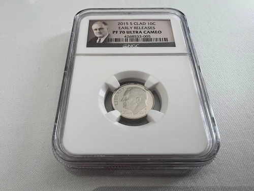 2015-S CLAD ROOSEVELT DIME E.R. NGC PF70 U.C. "PORTRAIT LABEL "TOP POP"