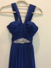 Women  s Windsor Blue Jeweled Formal Prom Dress Size 3/4