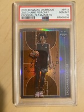 2023-24 Bowman Chrome 05/25  Zaccharie Risacher Prodigal Playmaker Orange PSA 10