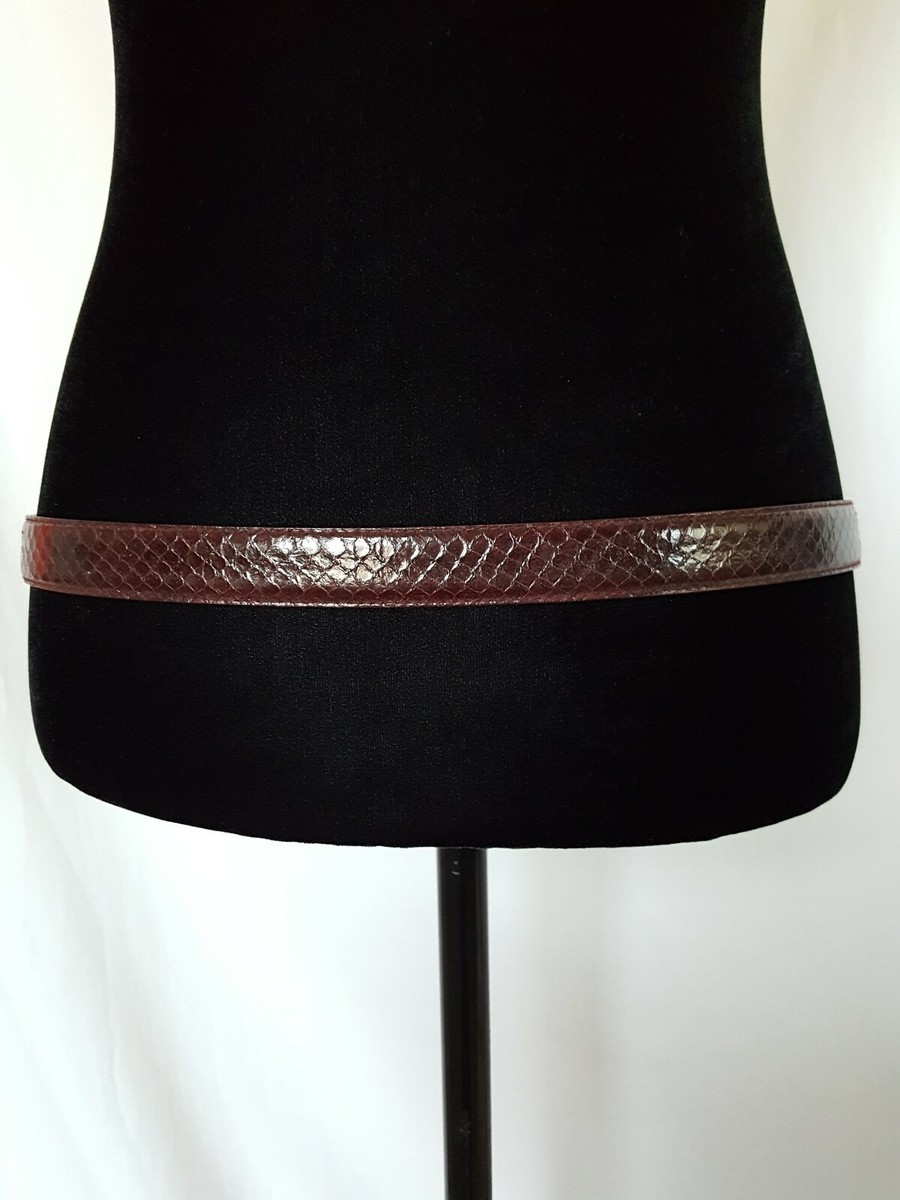 Genuine Snake Skin Burgundy Red Leather Belt with Solid Brass Buckle Fresco Golf main image 3