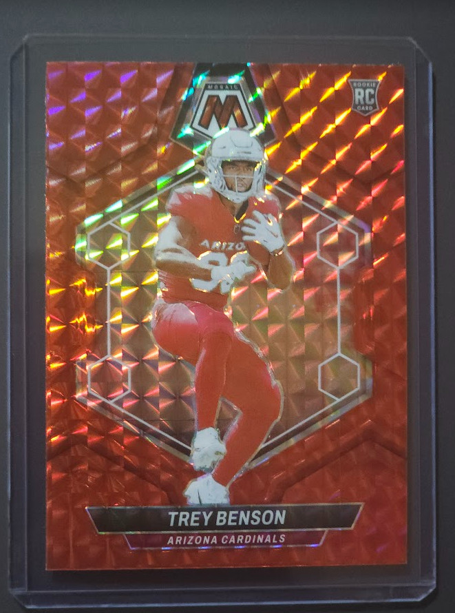 Trey Benson 2024 Mosaic RC #360 Red Mosaic Prizm Arizona Cardinals Rookie RB