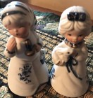 Vintage Jasco Royal Majestic Bisque Porcelain Bell Figurine Blue And White Lot 2 — photo 2