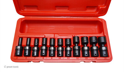 SUNEX TOOLS: 1/4” Drive Magnetic Universal Joint Impact Socket Set