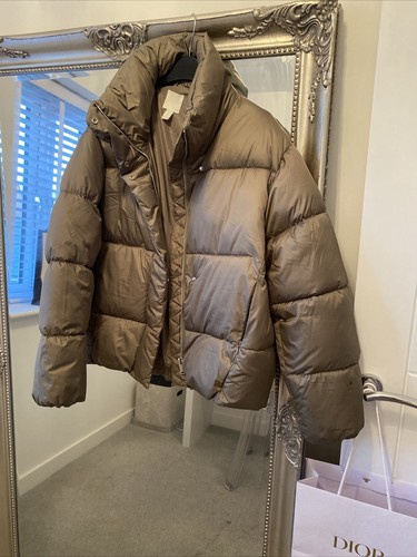 H\u0026M Khaki Puffer Coat XS | eBay