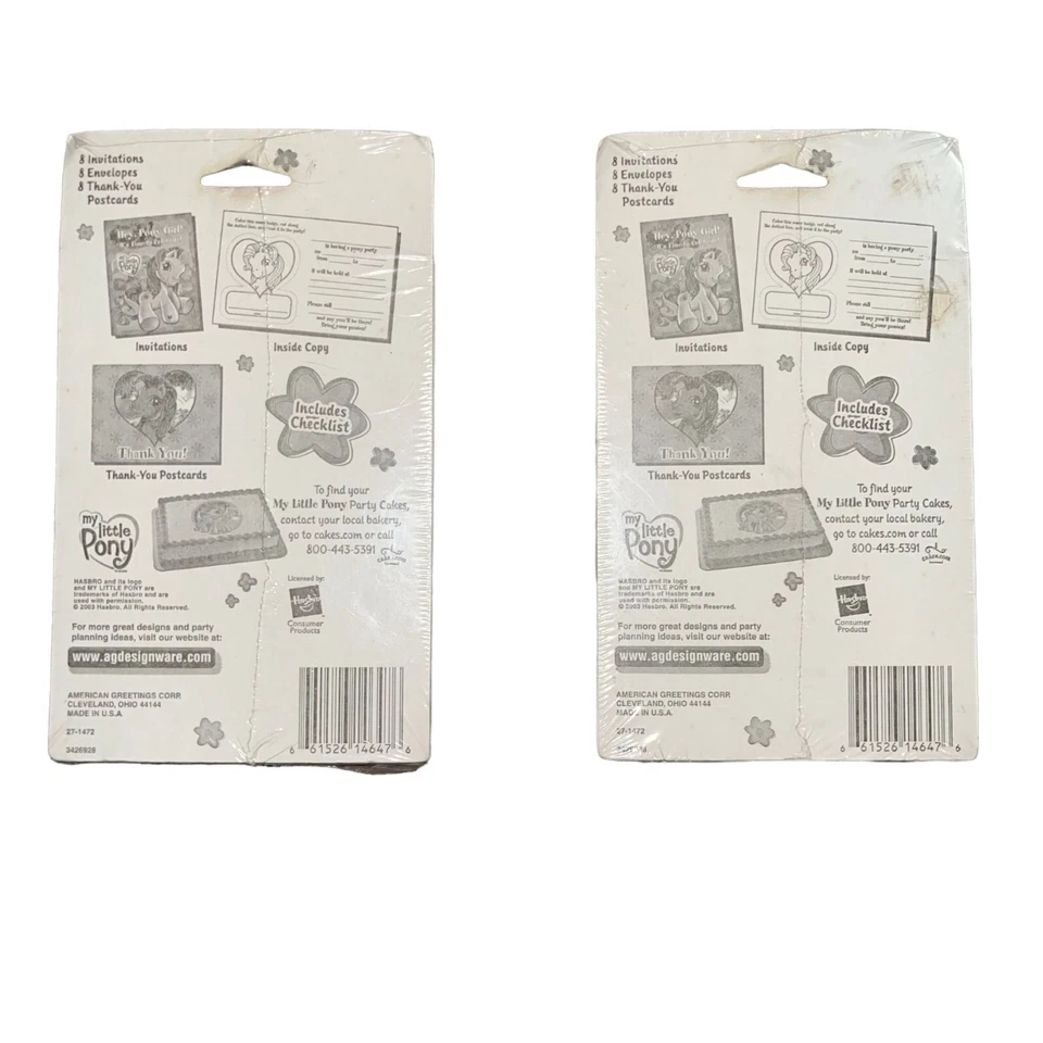 Tarjetas de agradecimiento invitaciones de fiesta de cumpleaños American Greeting My Little Pony nuevas en paquete Foto 2 de 3