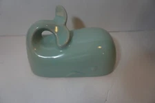 Creative Co-op Whale Shaped Butter Dish with Lid, 1 EA, Aqua Ceramic 7"