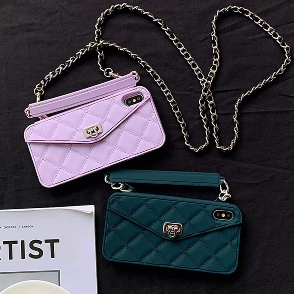 Para iPhone 17 Pro Max 16 15 14 13 Bolso de Mano Cartera Estuche Correa para el Hombro Foto 2 de 4