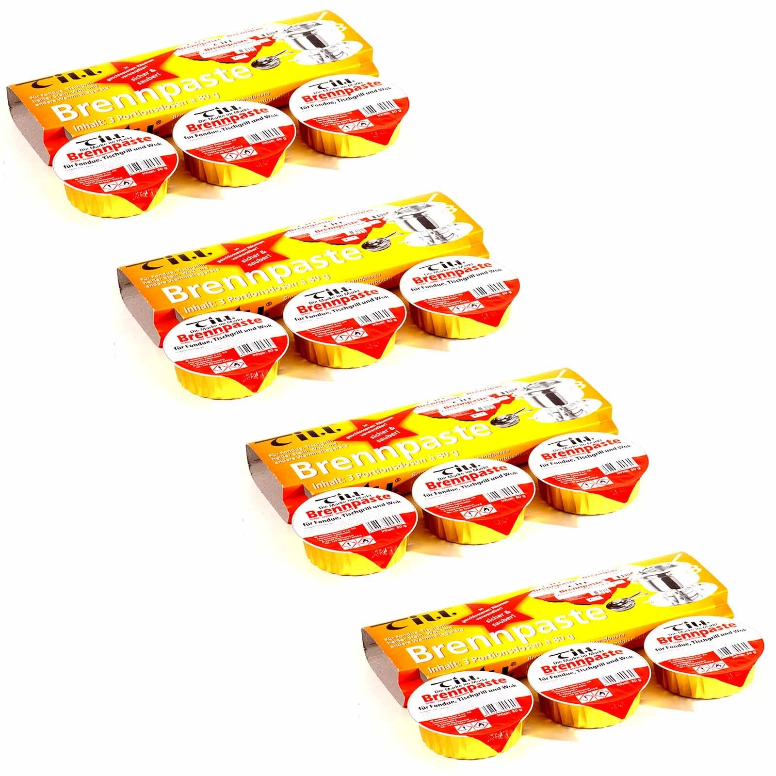Set of 12 safety fuel paste 80 g fuel paste ethanol paste fondue fuel gel