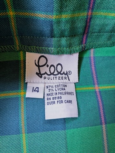 Vintage Lilly Pulitzer Skirt White Label Girls 14 Plaid Wrap Schoolgirl Preppy - Picture 8 of 8