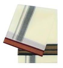 Men's Jari Border Single Dhoti Polycotton Length 2 mtr US
