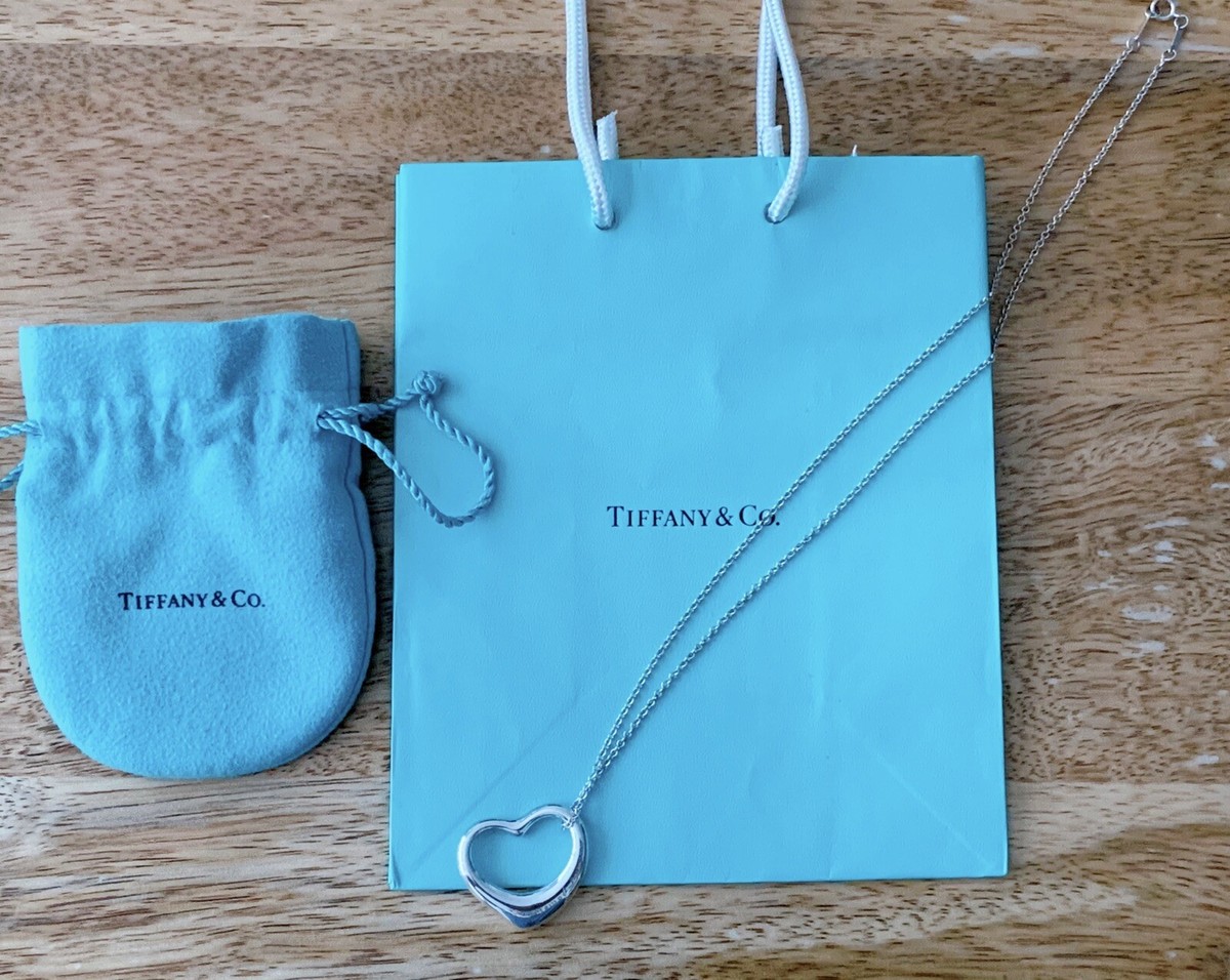 Tiffany & Co Sterling Silver Elsa Peretti Large 22mm Open Heart