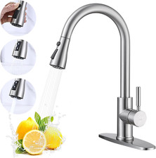 Kitchen Faucet with Pull down Sprayer, Brushed Nickel Kitchen Sink Faucet Single