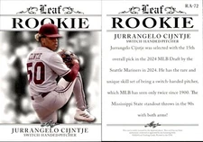 2024 Leaf ROOKIE JURRANGELO CIJNTJE RC #RA-72 BASEBALL SEATTLE MARINERS