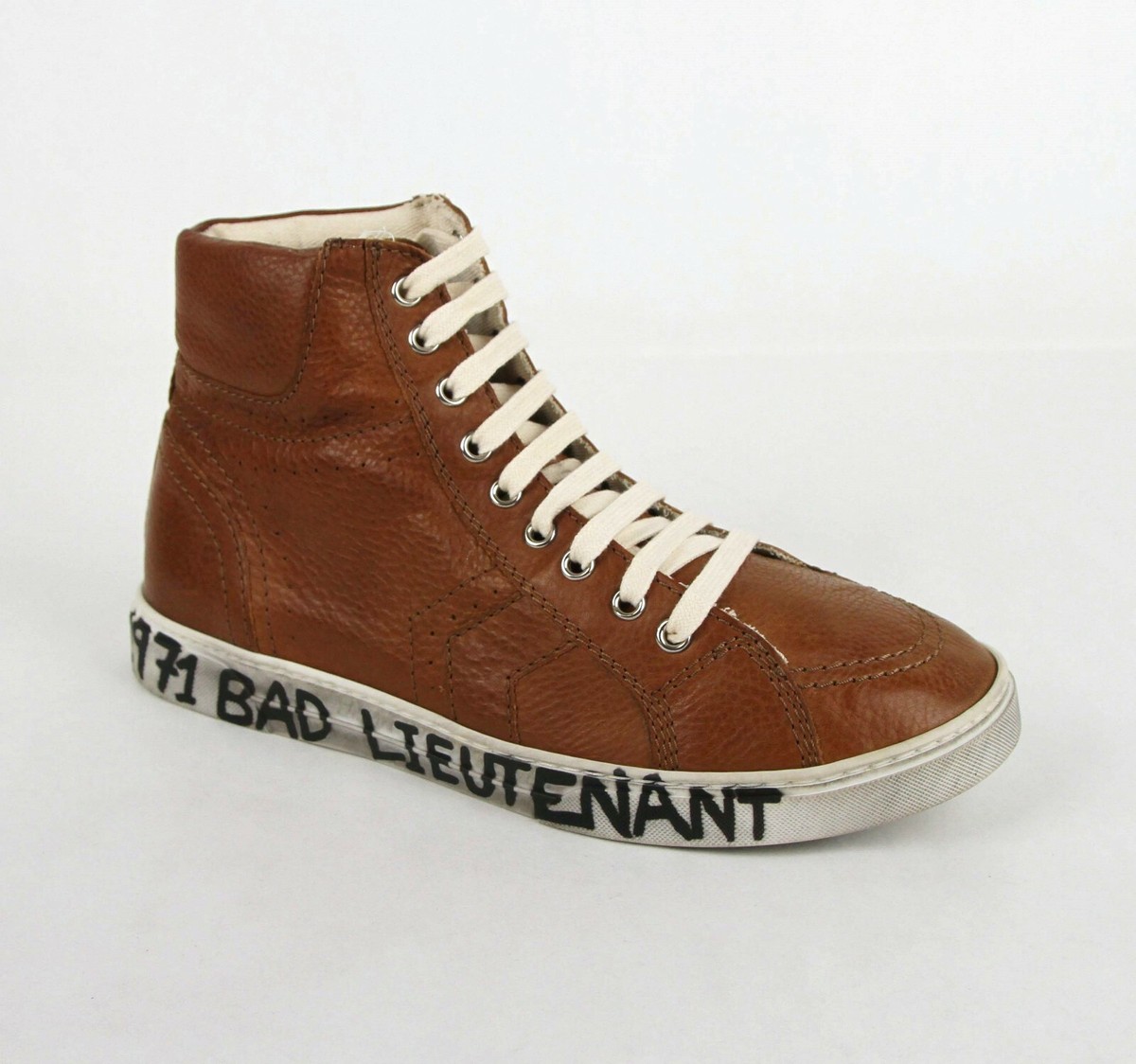 Saint Laurent Joe Men's Brown Leather Hi Top Sneaker EU 40/US 7