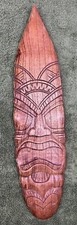 Hand Carved Wood Tiki Mask Wall Hanging Tiki Bar 19"