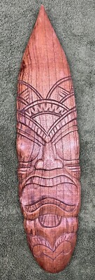Hand Carved Wood Tiki Mask Wall Hanging Tiki Bar 19''
