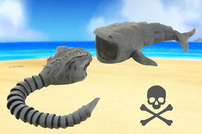 Bloop Vs El Gran Maja Sea Creature - 3D Printed Flexible fidget toys BLACK