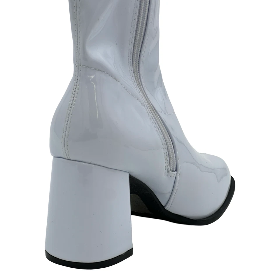 Botas fantasia Ellie Shoes brancas Gogo 2050 femininas tamanho 7 - Imagem 4 de 4