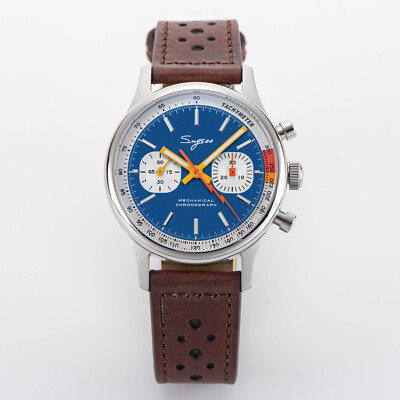 Sugess Chrono Heritage SWAN NECK Blue Dial Chrono Watch