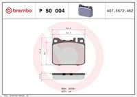 Brembo P 50 004 Bremsbelagsatz, Scheibenbremse FüR MERCEDES-BENZ