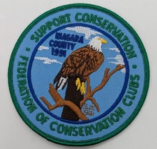 Vtg 1991 Niagara County NY Federation of Conservation Clubs Bald Eagle 4" Patch