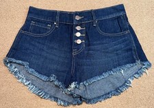 Bullhead Denim Women's Size 25 High Rise Short Distressed Shorts Dark Wash NWOT
