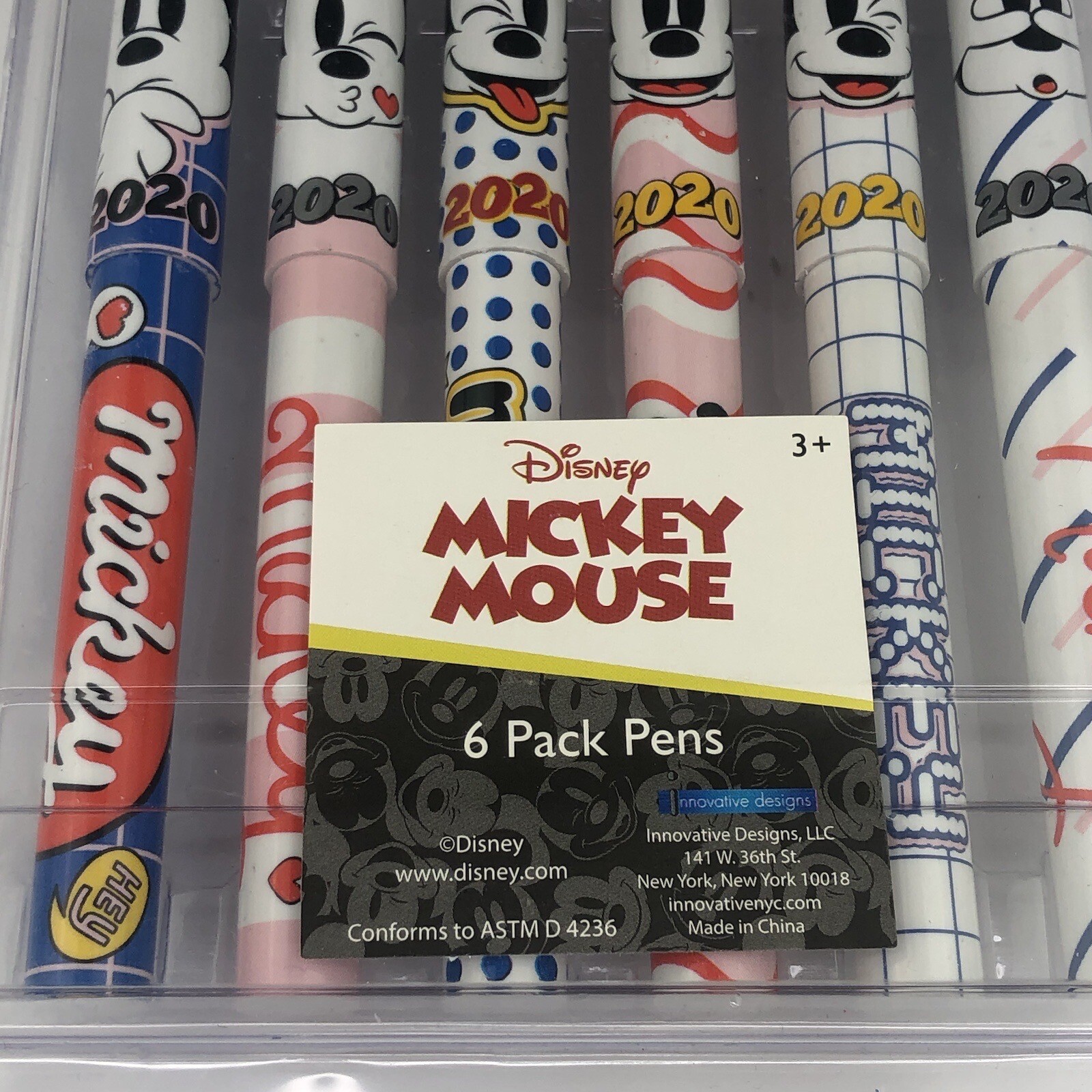 Disney Mickey Mouse Pens “2020” 6Pack Mickey Faces Pen Set Innovative