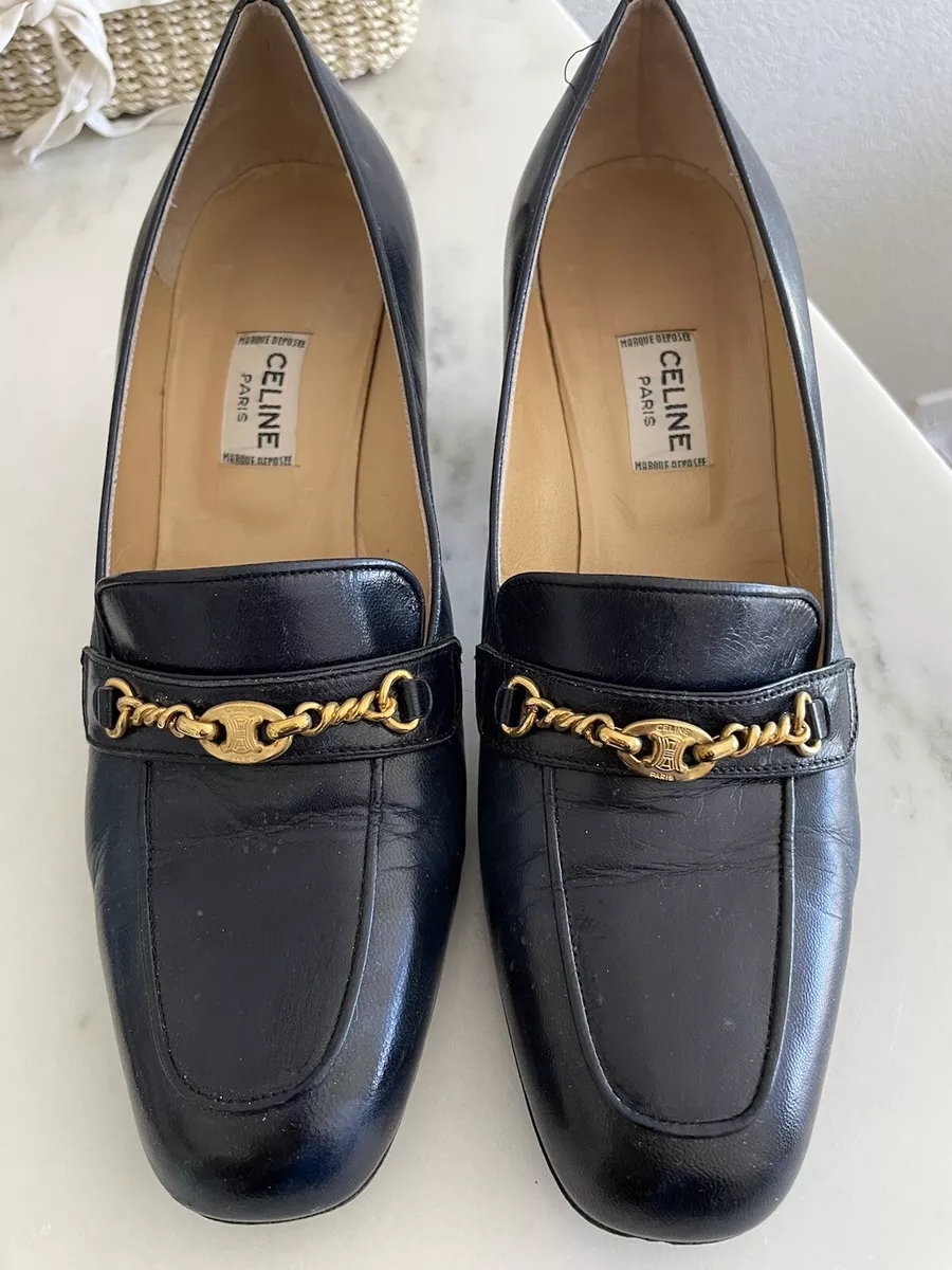 pension defense essence Vintage Celine Heel Shoes Black Made In Italy 38 1/2 Eur Or 8 US | eBay