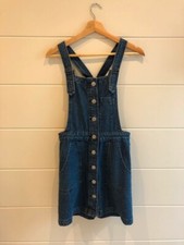 Urban Outfitters -BDG Denim pinafore button-through dress size S