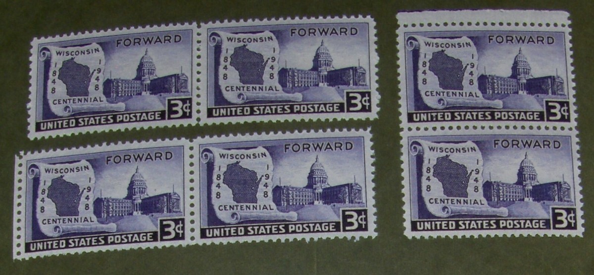 US 3¢ stamp SC #957 WISCONSIN FORWARD CENTENNIAL MNH 1948 single