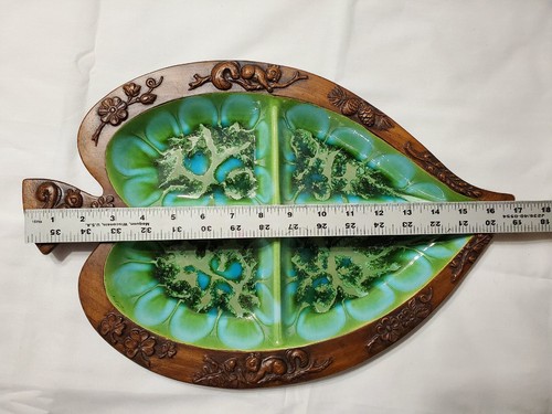 Vintage 1960’s Treasure Craft #396 Keramik Blatt Snack Tablett Servierplatte Schale - Bild 3 von 8