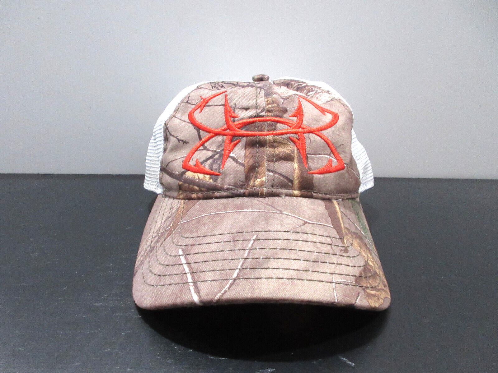 Under Armour Hat Cap Snap Back Brown Orange Camo Hunter Hunting