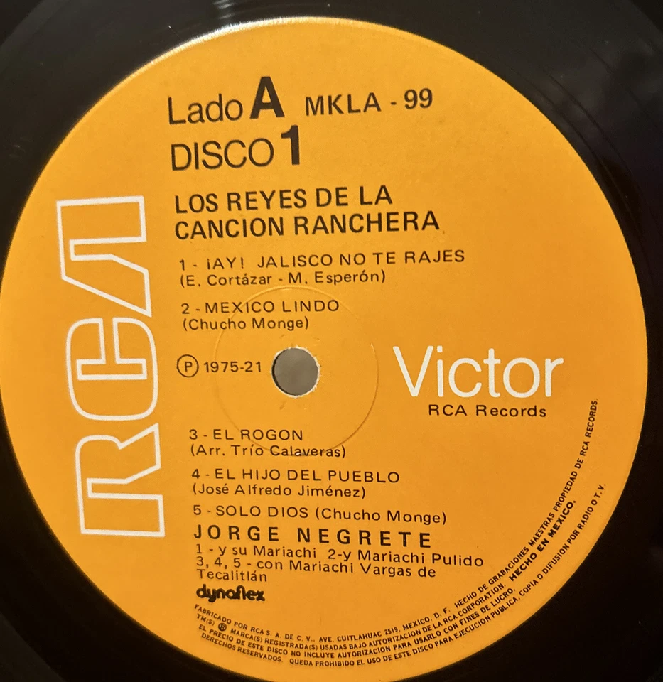 LOS REYES DE LA CANCION RANCHERA 3 LPS-Jorge Negrete Jose Alfredo - Image 4 of 4