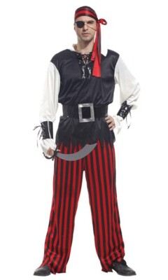 Herren Piraten Kapitän Kostüm Karibik Hochsee Freibeuter Verkleidung Outfit