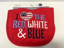 Neat Solutions - Baby Bib Americana - I 3 The Red, White & Blue - NEW