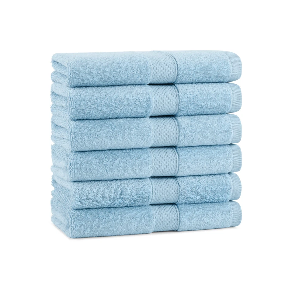 Paquete de 6 toallas de mano de algodón egipcio, opciones de color. Toalla de baño suave de 16x30 pulgadas Foto 3 de 4