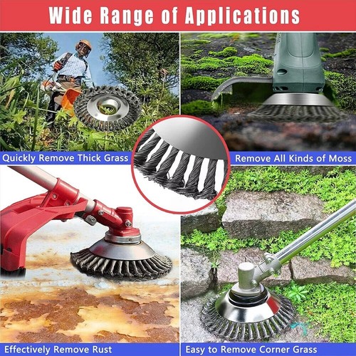 8" Trimmerkopf Rasentrimmer Werkzeuge Stahldraht Rad Garten Unkrautbürste Adapter - Bild 8 von 9
