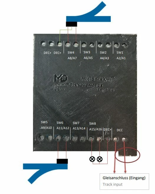 mXion AKW DCC 8 fach Weichendecoder, 16 fach Funktionsdecoder, kompatibel LGB - Bild 2 von 2