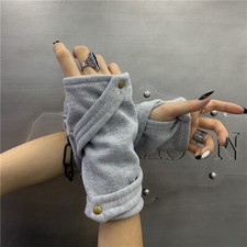 Women's Gothic Gloves Harajuku Punk Sleeves Unisex Half Finger Mittens