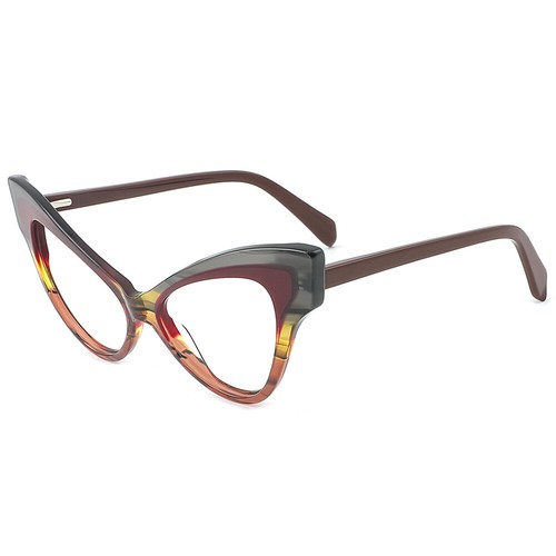 Gafas geométricas de acetato Cateye para mujer estilo único marcos de gafas de plástico - Imagen 12 de 26