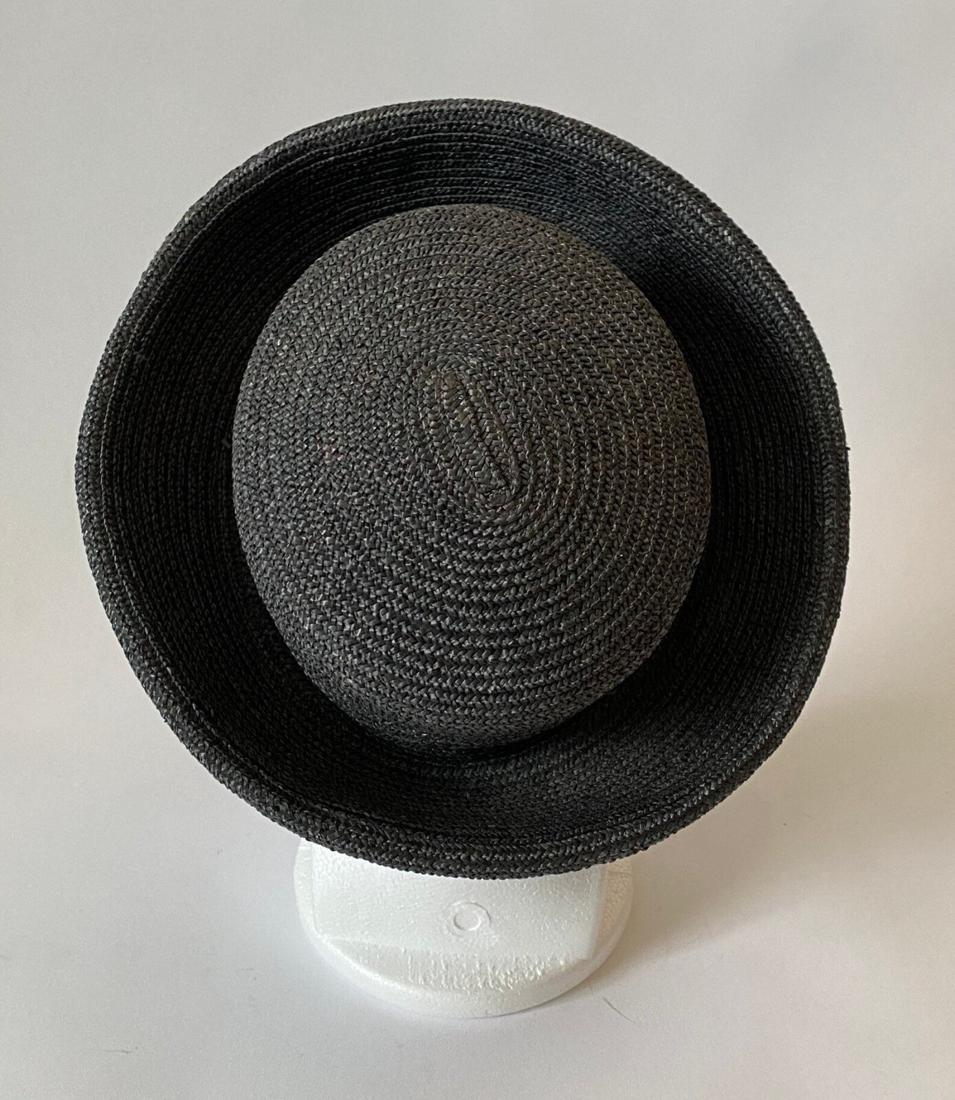 Eric Javits Black Straw Wicker Hat Vintage Edward… - image 7