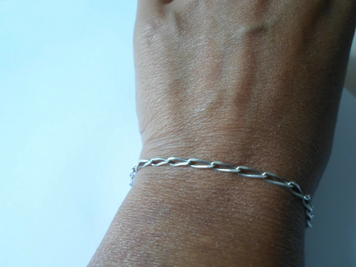 Vieux Bracelet Vintage En Gros Maillage Métal Argenté - Style Rétro Chic