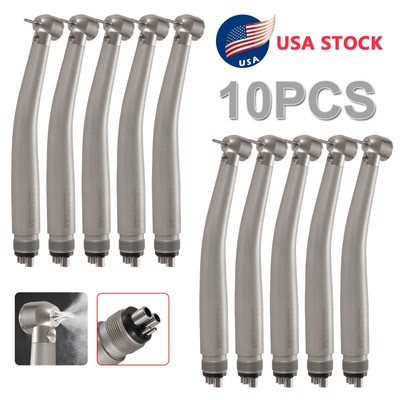 10 Dental Integrate LED E-generator High Speed Handpiece 4 Way Spray Big head 4H