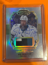 Joe Thornton 2019-20 UD Stature Patch Autograph /33 San Jose Sharks MEM SP