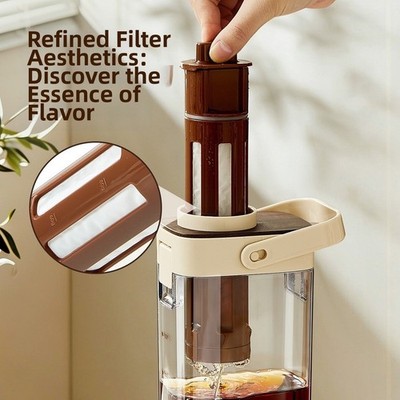 Cold Brew Kaffeemaschine 1000ml für Früchtetee Kaltaufguss mit feinmaschigem F